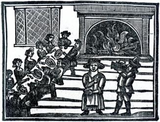 Christmas Entertainment, an illustration from 'A Book of Roxburghe Ballads' (woodcut) (b/w photo) | Obraz na stenu