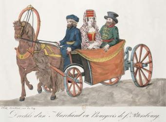Droshky of a St. Petersburg Merchant (coloured engraving) | Obraz na stenu
