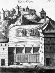 Usseldon, illustration to 'Julius Caesar's commentaries of his wars in Gaul, and civil war with Pompey' translated into English by Martin Bladen, published 1706 (engraving) | Obraz na stenu