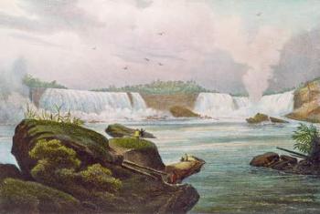 General View of Niagara Falls from the Canadian Side (coloured engraving) | Obraz na stenu