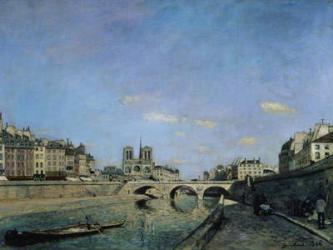 The Seine and Notre Dame in Paris, 1864 (oil on canvas) | Obraz na stenu