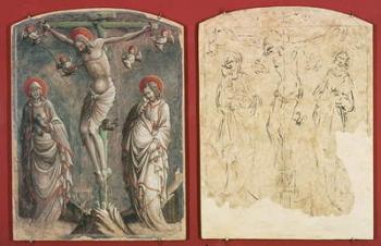 Christ on the cross with the Virgin and St John the Evangelist (fresco & sinopia) | Obraz na stenu