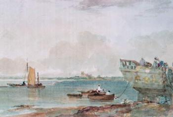 Seascape with Boats, 19th century (watercolour) | Obraz na stenu