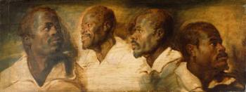 Four Studies of Male Head, c.1617-1620 (oil on panel) | Obraz na stenu