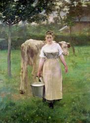 Manda Lametrie, The Farm Maid, 1887 (oil on canvas) | Obraz na stenu