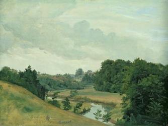 The River Alster at Poppenbuttel in the Morning, 1883 (oil on canvas) | Obraz na stenu