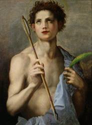 St. Sebastian Holding Two Arrows and the Martyr's Palm (oil on panel) | Obraz na stenu