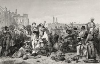 The Massacre at Cawnpore in 1857, from 'The History of the Indian Mutiny' published in 1858 (engraving) | Obraz na stenu