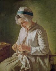 The Seamstress or, Young Woman Working (oil on canvas) | Obraz na stenu