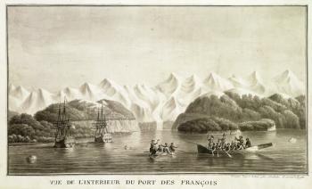 Le Port des Francais, Alaska, from 'Voyage de La Perouse', July 1786 (pen & ink and wash on paper) (see also 169018) | Obraz na stenu