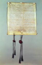 Charte de Franchise de la Ville de Vaucouleurs, granted by Gauthier de Joinville, confirmed by his uncle, Jean de Joinville, September 1298 (vellum) | Obraz na stenu