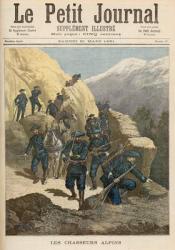 Mountain Infantrymen, from 'Le Petit Journal', 21st March 1891 (colour litho) | Obraz na stenu
