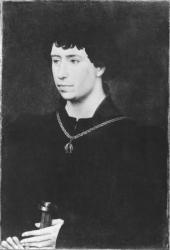 Portrait of Charles the Bold (1433-77) last Duke of Burgundy (oil on panel) (b/w photo) | Obraz na stenu