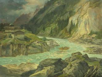 Rapids on the River Isar, 1830 (oil on canvas) | Obraz na stenu