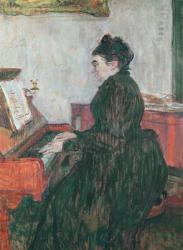 Madame Pascal at the piano in the salon of the Chateau de Malrome, 1895 (oil on canvas) | Obraz na stenu
