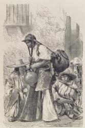 Mexican Water-Carrier, from 'The Ancient Cities of the New World', by Cluade-Joseph-Desire Charnay, pub. 1887 (engraving) | Obraz na stenu