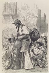 Mexican Water-Carrier, from 'The Ancient Cities of the New World', by Cluade-Joseph-Desire Charnay, pub. 1887 (engraving) | Obraz na stenu