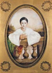 Portrait of Gaspard Deburau (1796-1846) as Pierrot, c.1815 (oil on porcelain) | Obraz na stenu