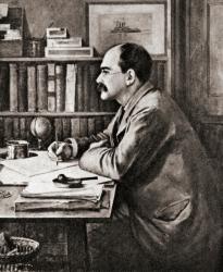 Joseph Rudyard Kipling, 1865  1936. English short-story writer, poet, and novelist. After the painting by Sir Philip Burne-Jones. From Impressions of English Literature, published 1944. | Obraz na stenu