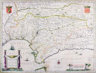 Map of Andalusia, Spain (engraving) | Obraz na stenu