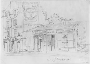 Album of the Siege of Paris, Rue Saint-Jacques (pen & brown ink wash & pencil on paper) | Obraz na stenu