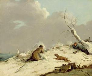 Duck Shooting in Winter (oil on canvas) | Obraz na stenu