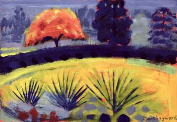 Botanical Gardens, Autumn (oil on card) | Obraz na stenu
