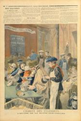 The Charity of the Students: The Soup Kitchen at Butte-aux-Cailles, from 'Le Petit Journal', 5th February 1894 (coloured engraving) | Obraz na stenu