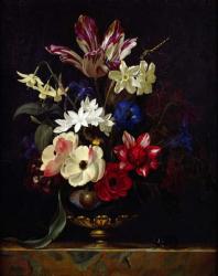 Still life with flowers (oil on panel) | Obraz na stenu