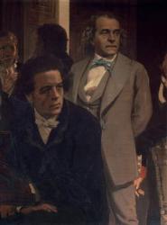 Anton Grigoryevich Rubinstein (1829-94) and Alexander Nikolayevich Serov (1820-71), from Slavonic Composers, 1890s (oil on canvas) (detail) | Obraz na stenu