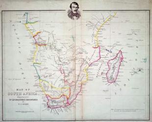 Map of South Africa illustrating Dr. Livingstone's discoveries (colour litho) | Obraz na stenu