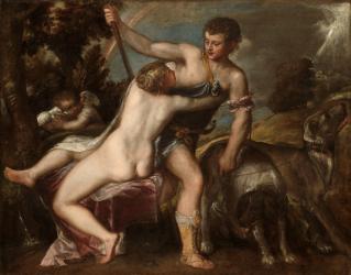 Venus and Adonis, c.1560 (oil on canvas) | Obraz na stenu