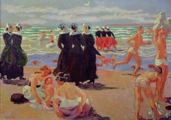 Bathing at the Pardon of Sainte-Anne-la-Palud, 1905 (oil on canvas) | Obraz na stenu