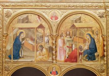 Section of an altar screen with the Nativity and the Adoration of the Magi, 13th century | Obraz na stenu
