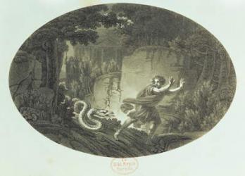 Scene from 'The Magic Flute' by Mozart (engraving) | Obraz na stenu