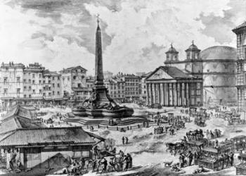 View of the Piazza della Rotonda, from the 'Views of Rome' series, c.1760 (etching) | Obraz na stenu