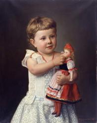 The Artist's Granddaughter, Olga Graupenstein, 1888 (oil on canvas) | Obraz na stenu