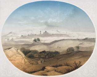 Jerusalem, engraved by Albert Henry Payne (1812-1902) frontispiece to 'The Life of Our Lord Saviour Jesus Christ' by Rev. John Fleetwood (coloured engraving) (see 276238) | Obraz na stenu