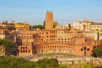 Trajan's Forum and market dating from the second century AD, at dusk, Rome, Italy (photo) | Obraz na stenu