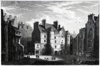 Old Tolbooth, Edinburgh, engraved by Edward Finden (engraving) | Obraz na stenu