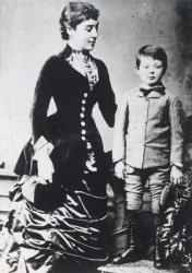 Winston Churchill with his mother, Lady Randolph Churchill (b/w photo) | Obraz na stenu