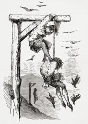 Helping the hanging man to die. From Life and Reminiscences of Gustave Dore, published 1885. | Obraz na stenu