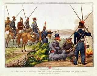 Don Cossacks in 1814 (coloured engraving) | Obraz na stenu