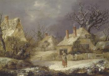 A Winter Landscape (oil on canvas) | Obraz na stenu