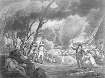 Battle of Lexington, April 19th 1775, engraved by Cornelius Tiebout (c.1773-1832) (engraving) (b&w photo) | Obraz na stenu