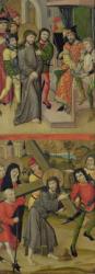 Christ Before Pilate and Christ Carrying the Cross, panel from and altarpiece depicting scenes of the Passion and saints, 1490 (oil on panel) (see also 144537 and 144539-40) | Obraz na stenu