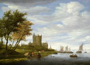 River Estuary with a castle | Obraz na stenu