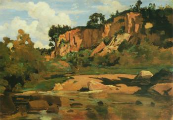 The Red Rocks at Civita Castellana, c.1827 (oil on canvas) | Obraz na stenu