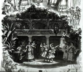 Carmen in the Lilas Pastia tavern, scene from the opera by Georges Bizet (1838-75) (engraving) (b/w photo) | Obraz na stenu