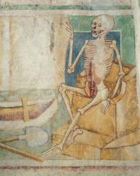 The Dance of Death: Death by the open tomb, 1490 (fresco) | Obraz na stenu